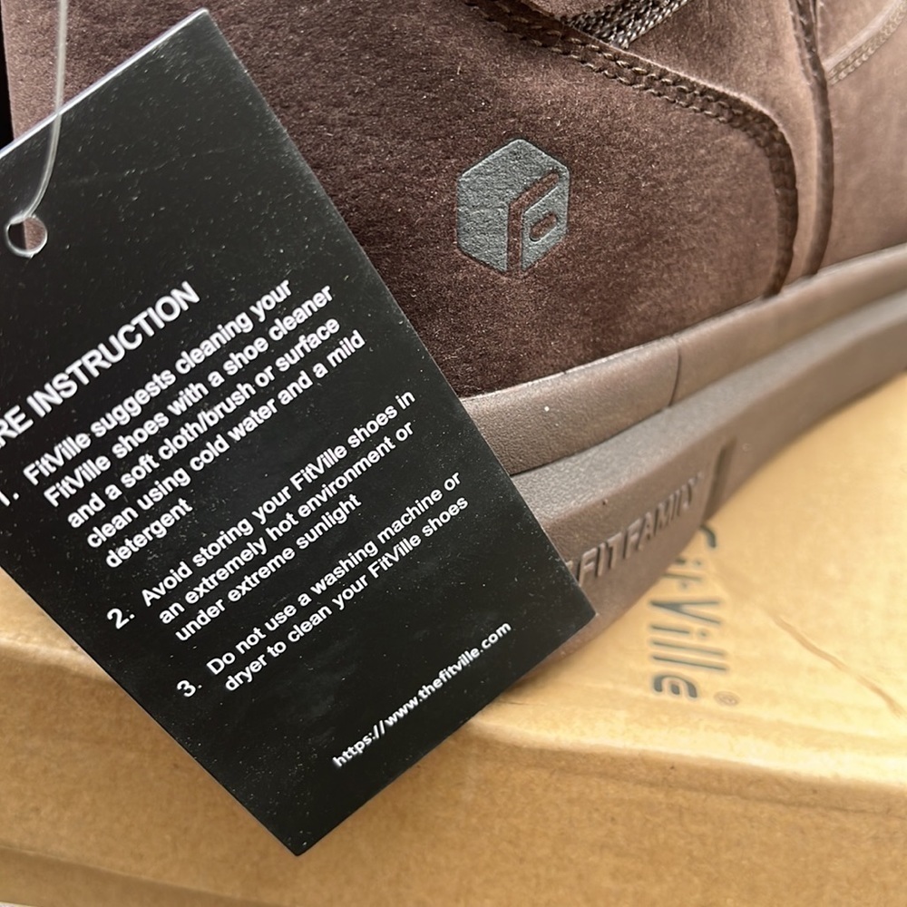 FitVille Men’s Winter Cozy Core V1 Wide Walking Sneakers Brown sz 11W New - Picture 11 of 11